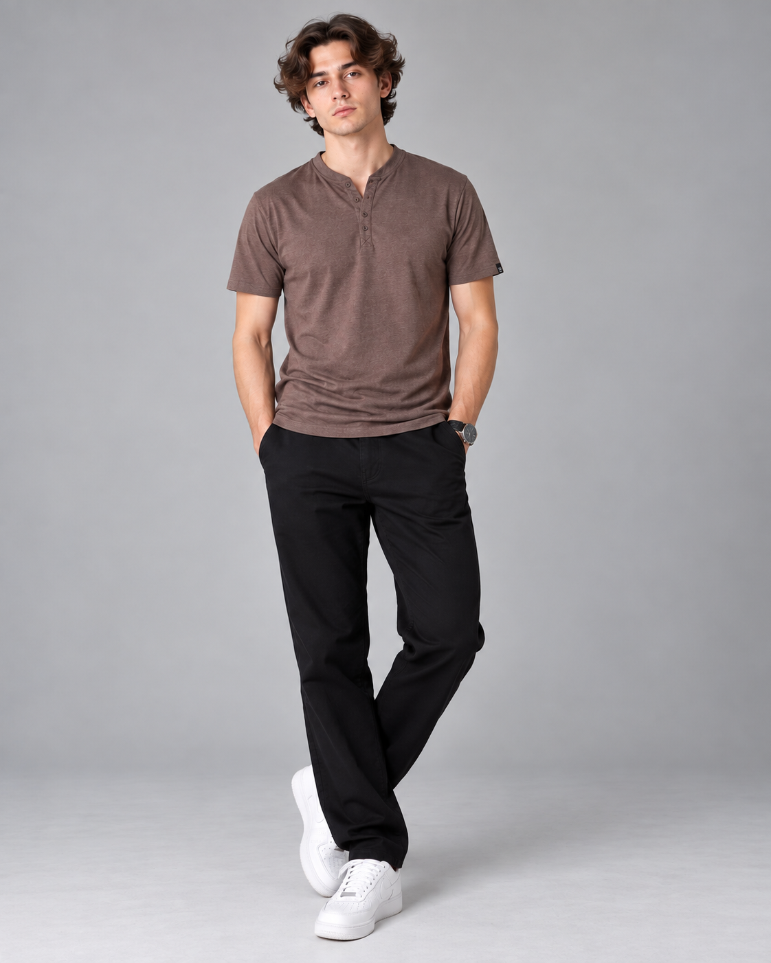 Pack of 5 Men's Henley Shirt Tee Top Plain V Neck Half Sleeves