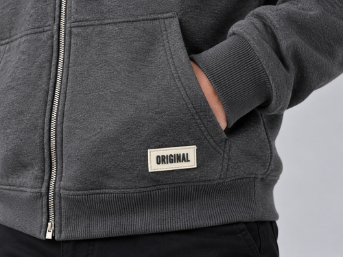 Heavyweight FleMen’s ece Fur-Lined Zip Through Hoodie – Kangaroo Pocket, Ribbed Cuffs & Hem – M–XXL