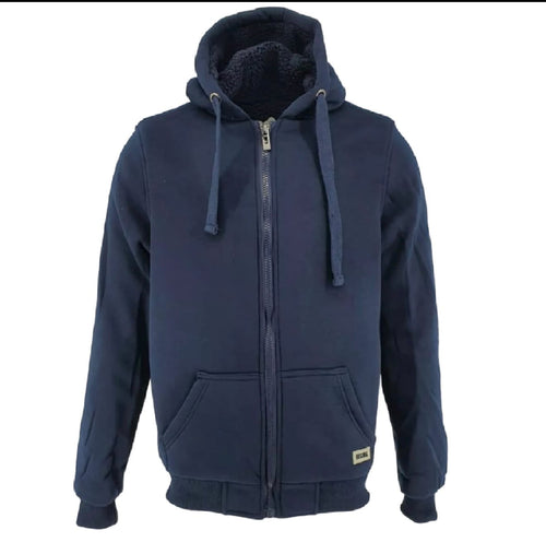 Men’s Heavyweight Fleece Fur-Lined Zip Through Hoodie – Kangaroo Pocket, Ribbed Cuffs & Hem – M–XXL