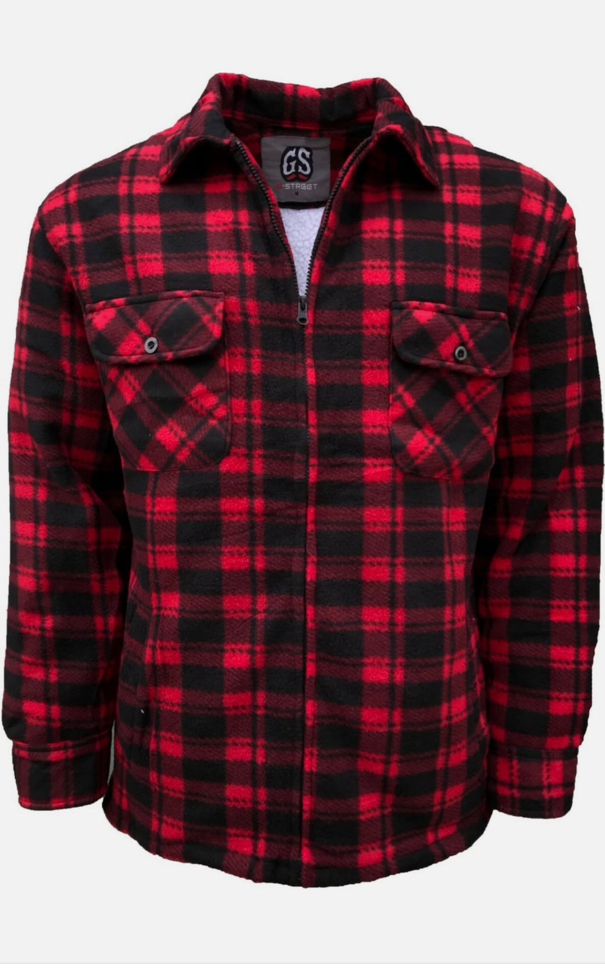 MENS LUMBERJACK CHECK COLLAR PADDED SHIRT THICK FUR LINED WINTER WORK SHIRT