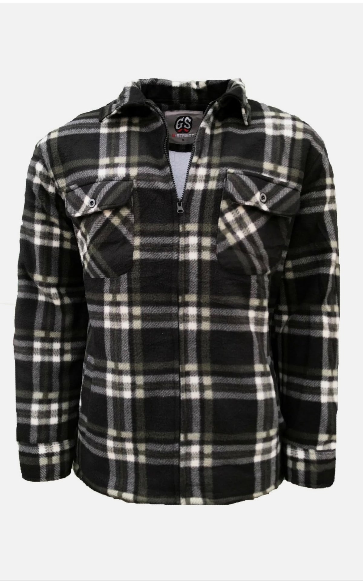 MENS LUMBERJACK CHECK COLLAR PADDED SHIRT THICK FUR LINED WINTER WORK SHIRT