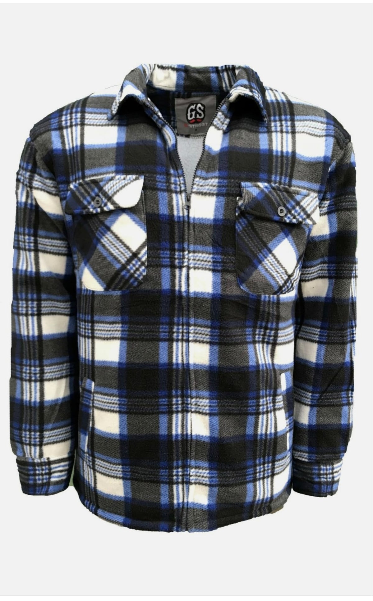 MENS LUMBERJACK CHECK COLLAR PADDED SHIRT THICK FUR LINED WINTER WORK SHIRT