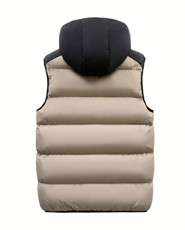 Men's winter thermal puffer vest featuring an insulated, sleeveless quilted design optimized for cold-weather layering